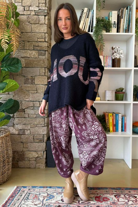 Big Softie Amour Slouch Knit Jumper Navy /18=